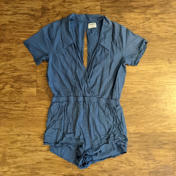 Hurley Deep V Neck Blue Romper - Picture 4 of 9